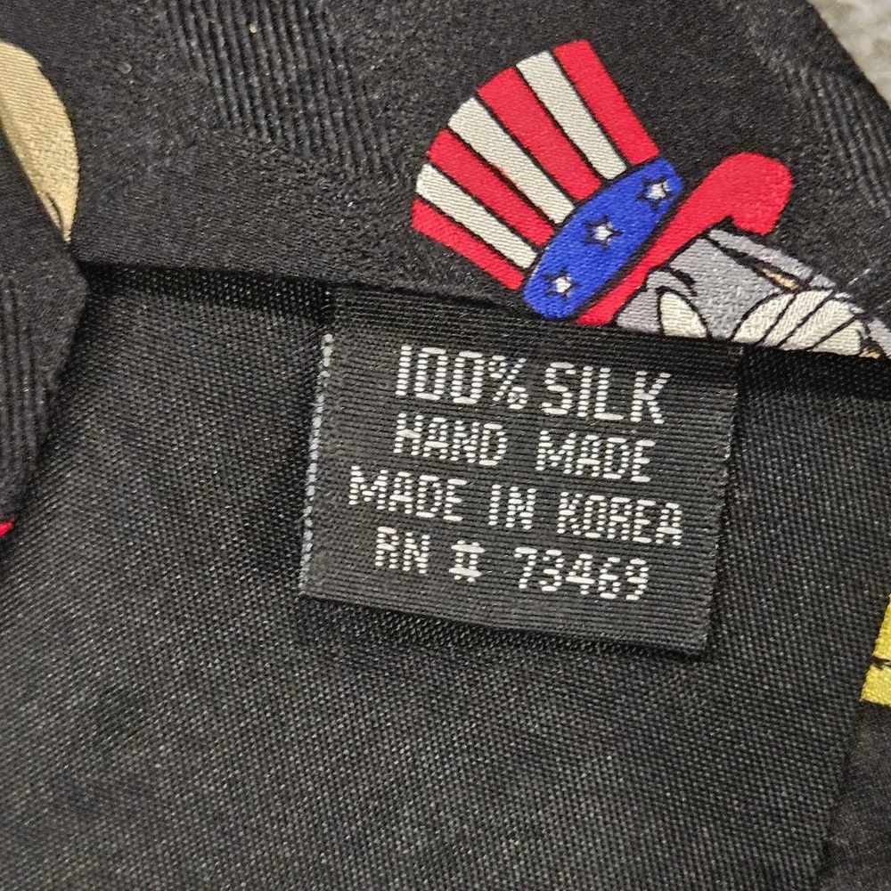 Vintage 1995 Looney Tunes Patriotic Uncle‎ Sam Silk Tie Bugs Bunny Taz 4th July
